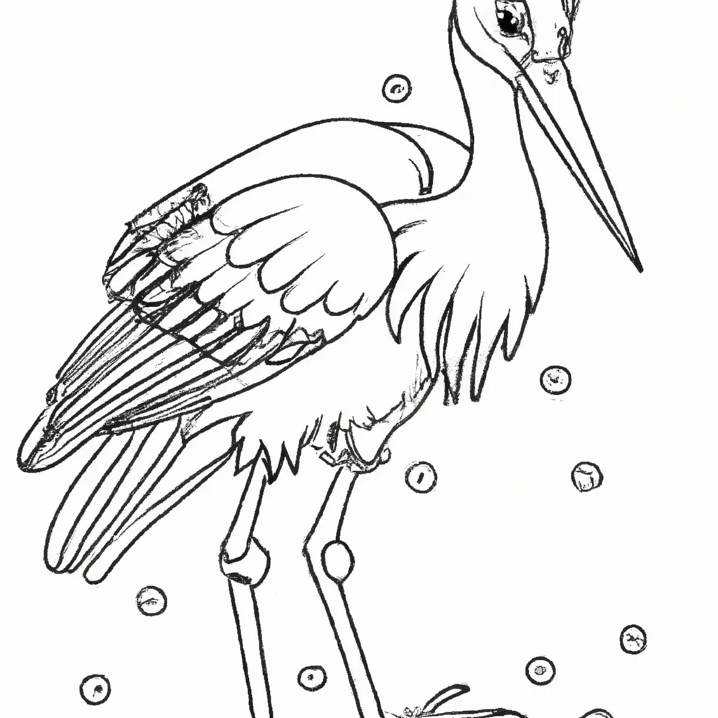 Colorir é Divertido! Aprenda a Desenhar uma Cegonha em 10 Passos! Atividade infantil de desenhos cegonha