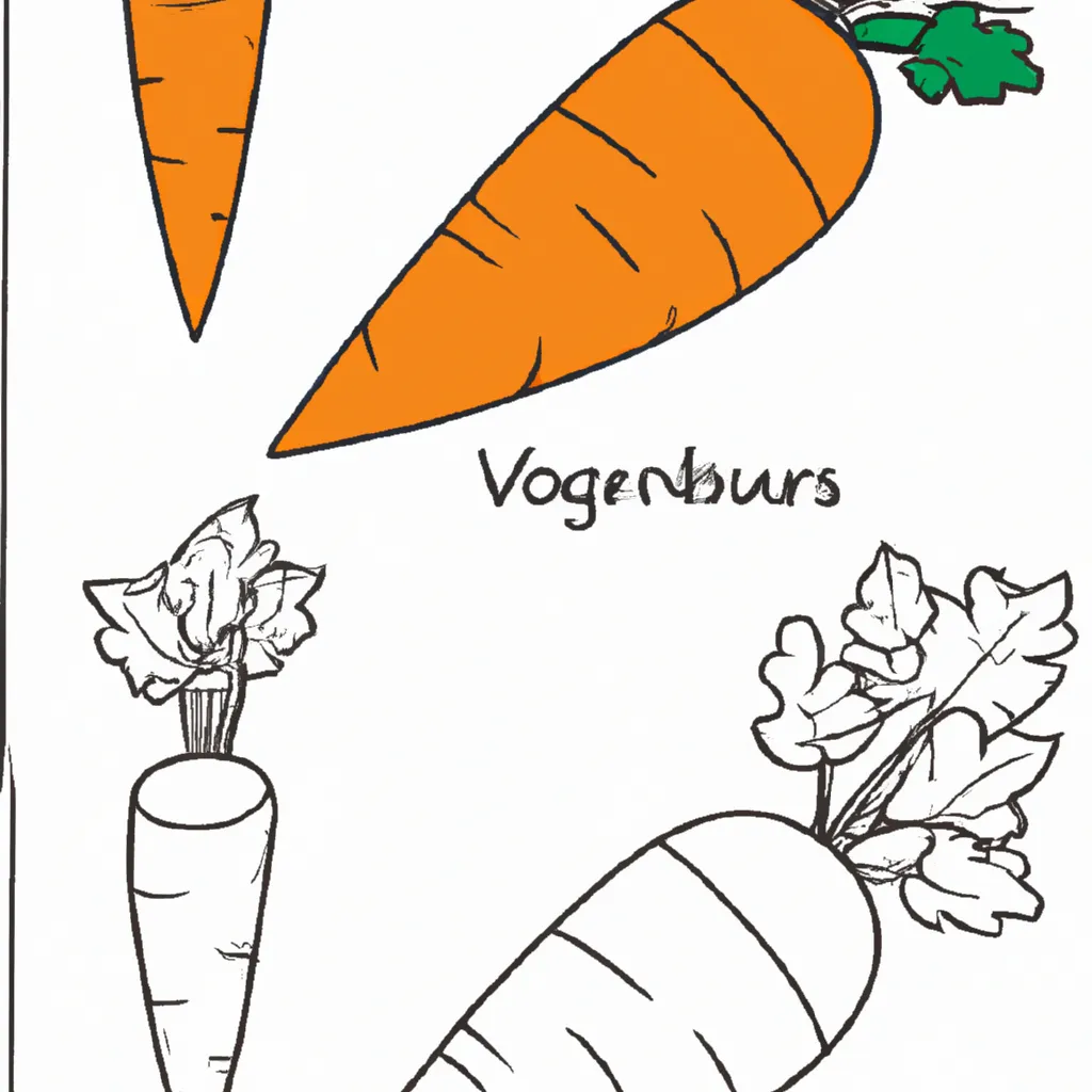 Atividade infantil de desenhos cenoura colorir divertir