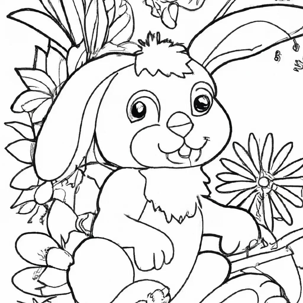 Atividade infantil de desenhos coelho 1