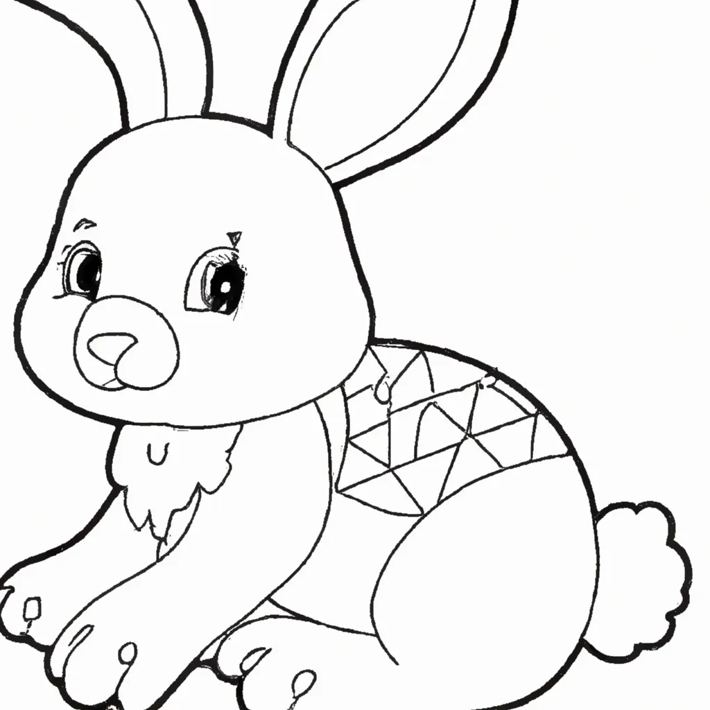 Atividade infantil de desenhos coelho rosa