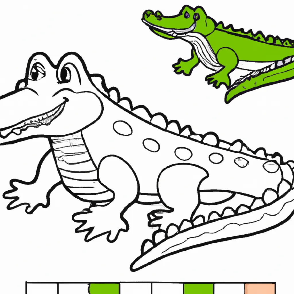 Atividade infantil de desenhos crocodilo