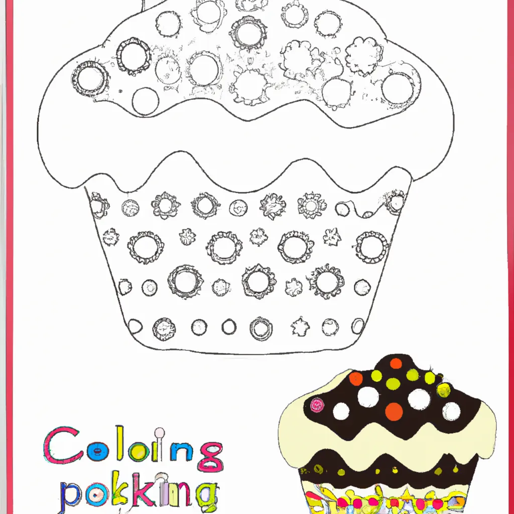 Atividade infantil de desenhos cupcake doces delicias arte