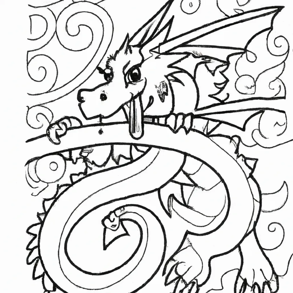 Atividade infantil de desenhos dragao