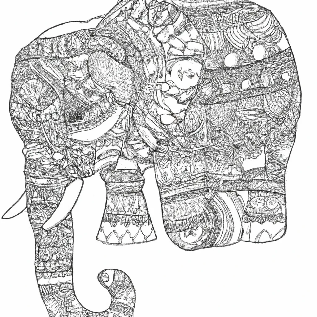 Atividade infantil de desenhos elefante arte infantil