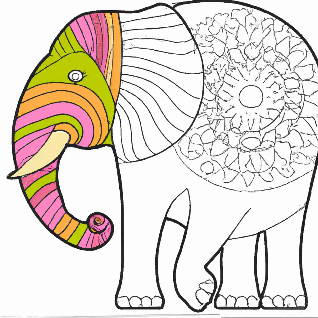Atividade infantil de desenhos elefante infantil