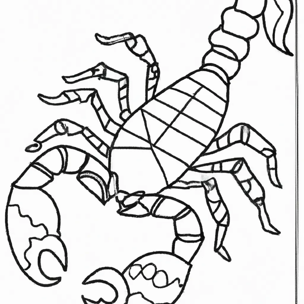 Atividade infantil de desenhos escorpiao