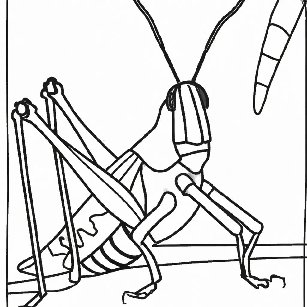 Atividade infantil de desenhos gafanhoto ilustracoes