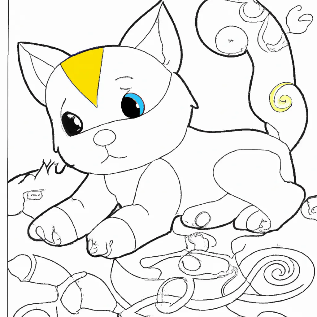 Atividade infantil de desenhos gato fofos felinos amigos