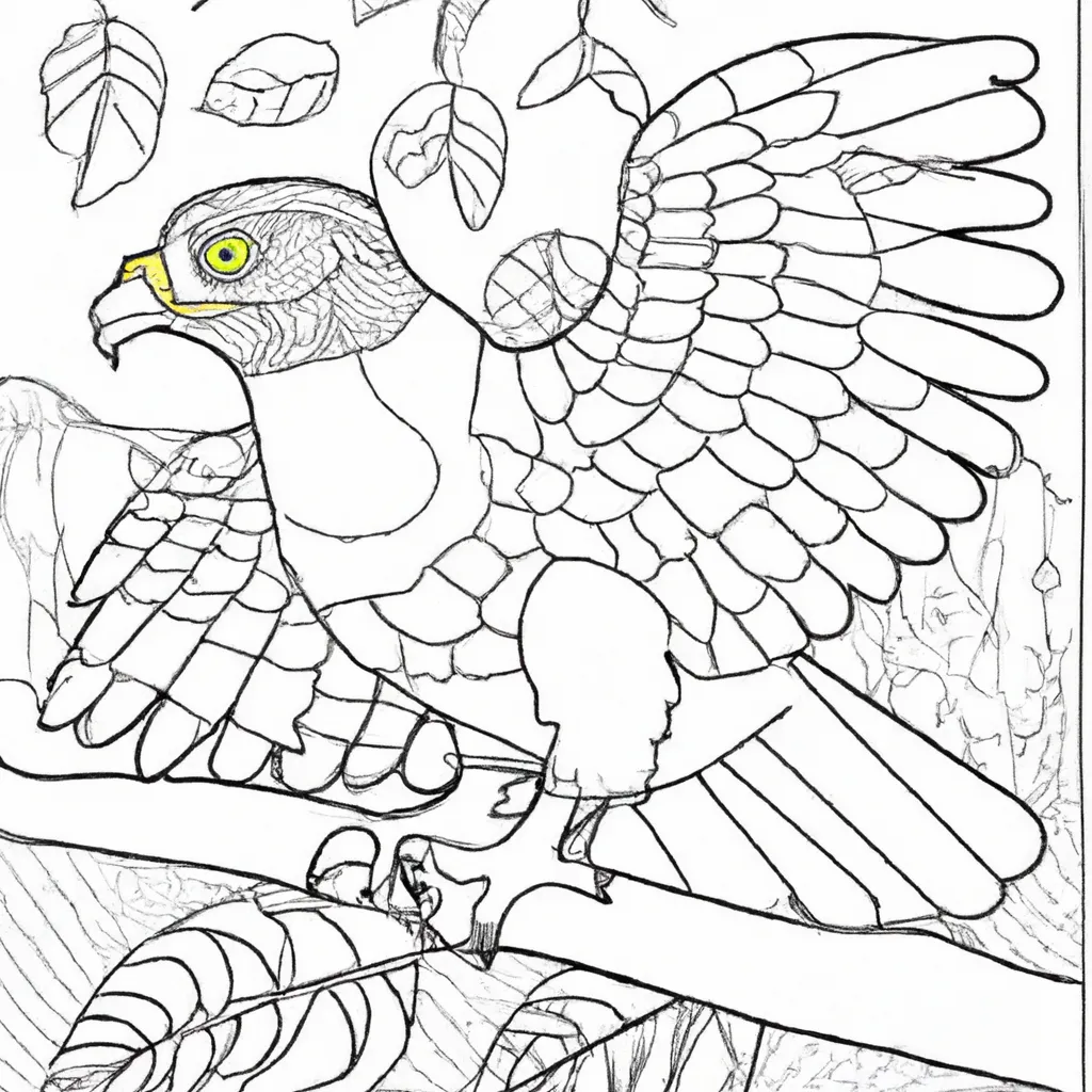 Atividade infantil de desenhos gaviao