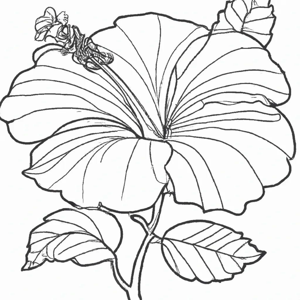 Atividade infantil de desenhos hibisco