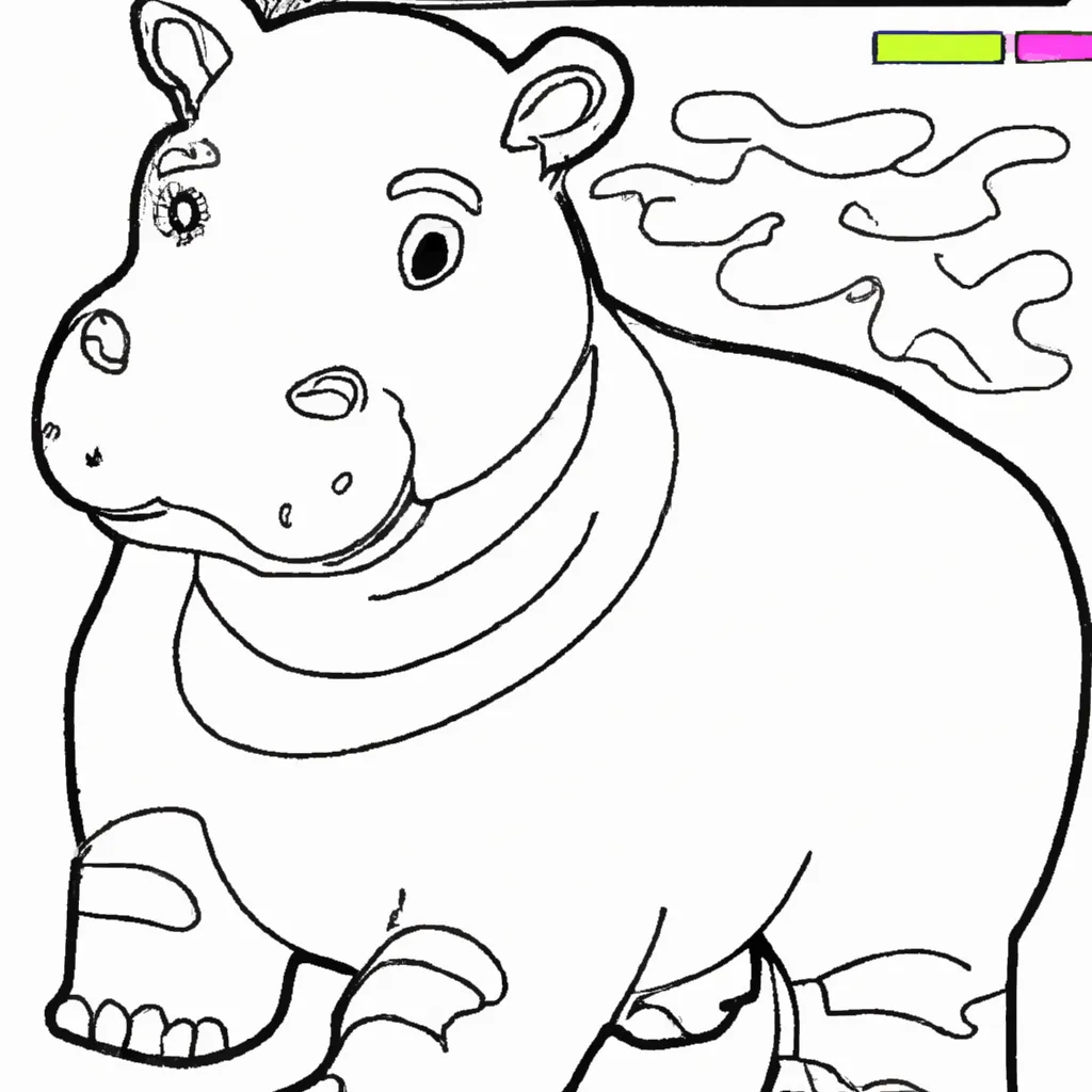 Atividade infantil de desenhos hipopotamo