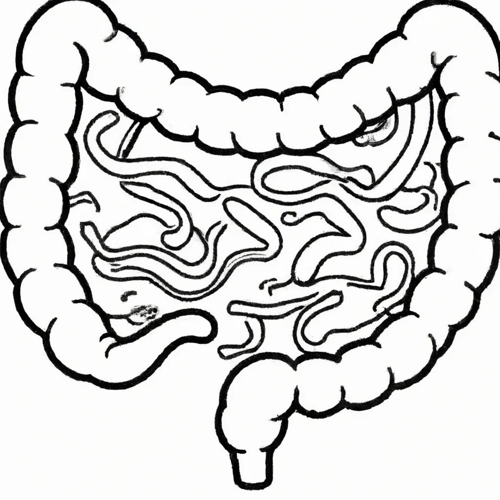 Atividade infantil de desenhos intestino