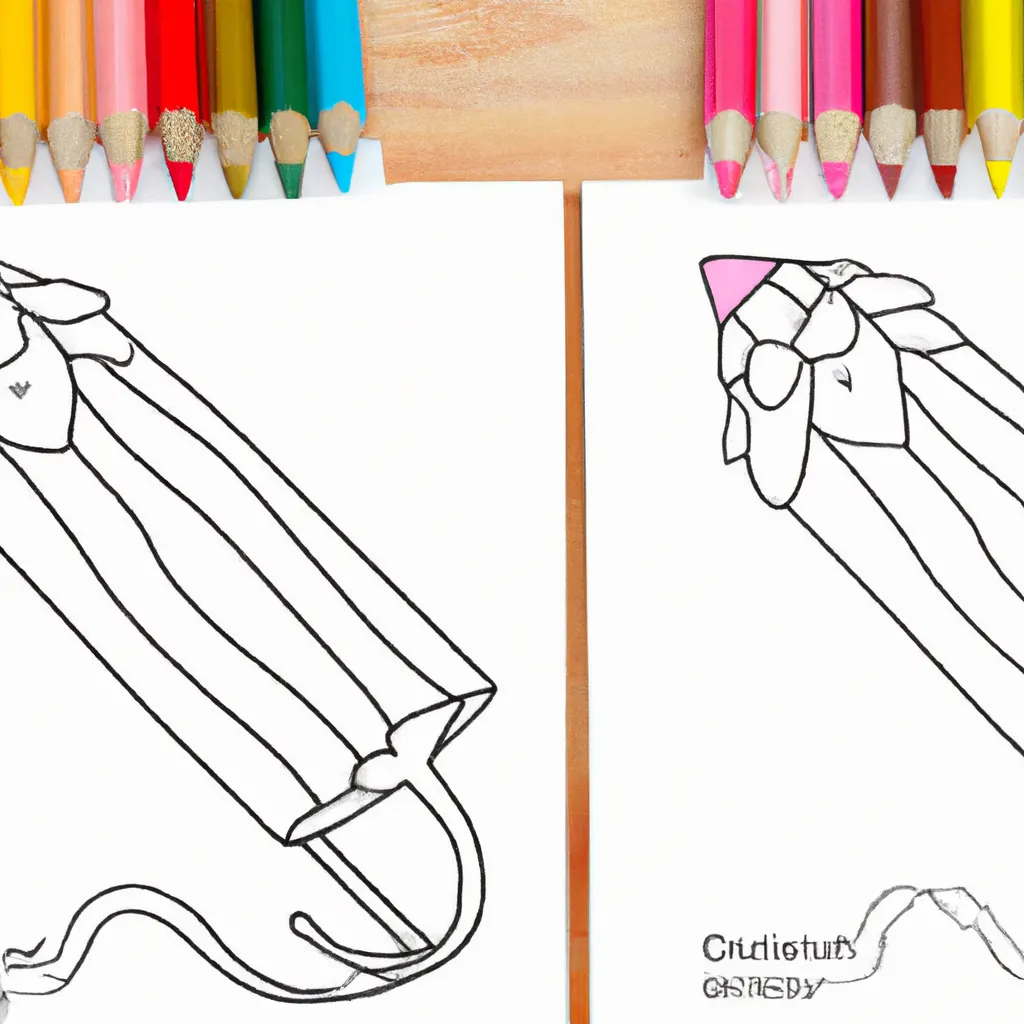 Atividade infantil de desenhos lapiseira