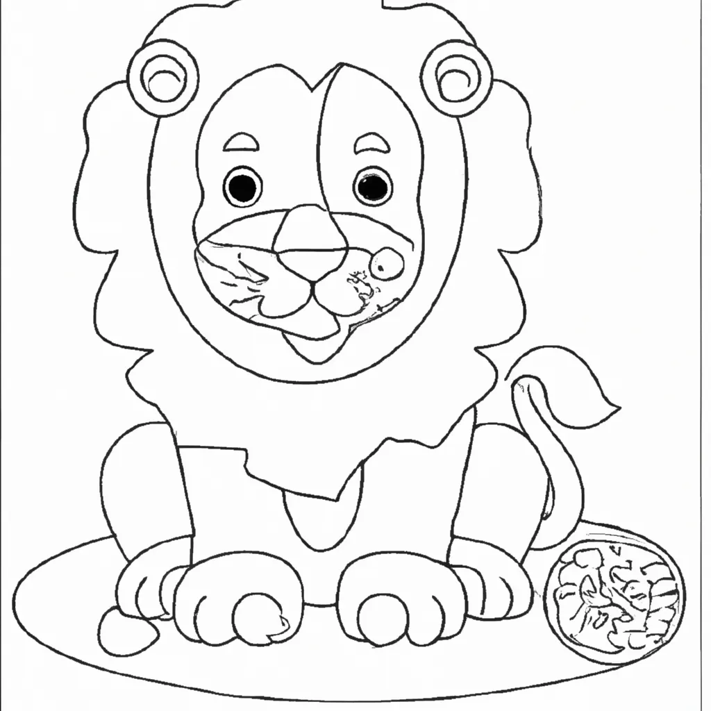 Atividade infantil de desenhos leao