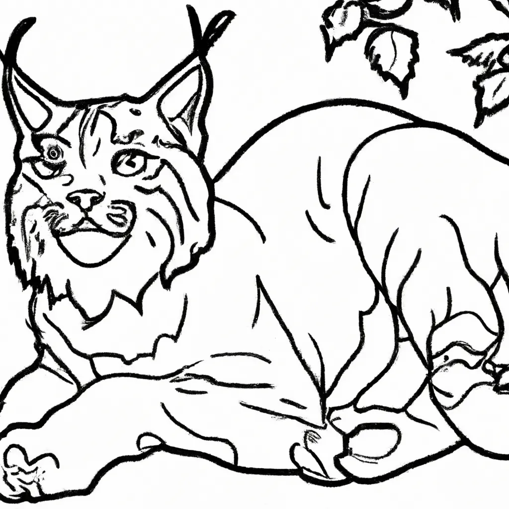 Atividade infantil de desenhos lince arte bichos fofos