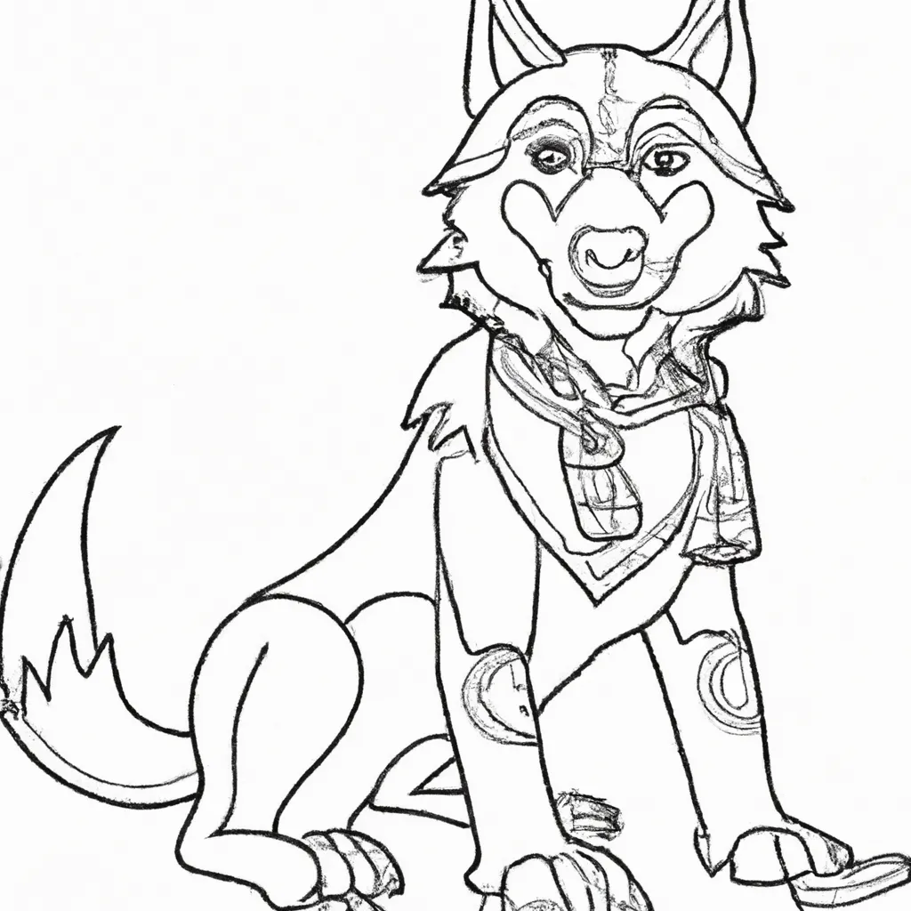 Atividade infantil de desenhos lobo arte fantasia amor