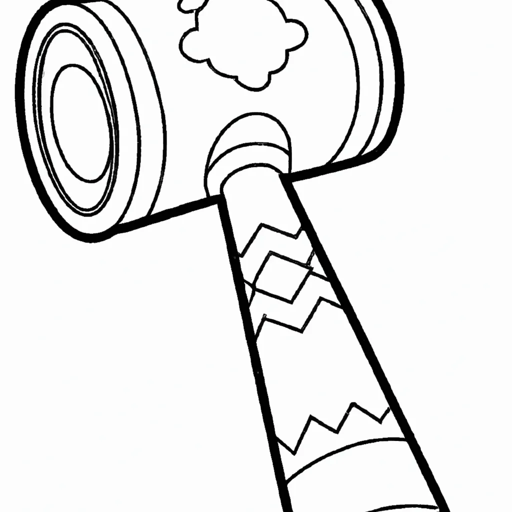 Atividade infantil de desenhos martelo