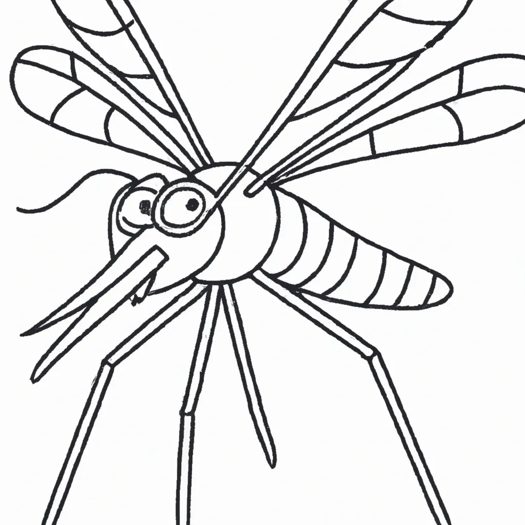 Atividade infantil de desenhos mosquito