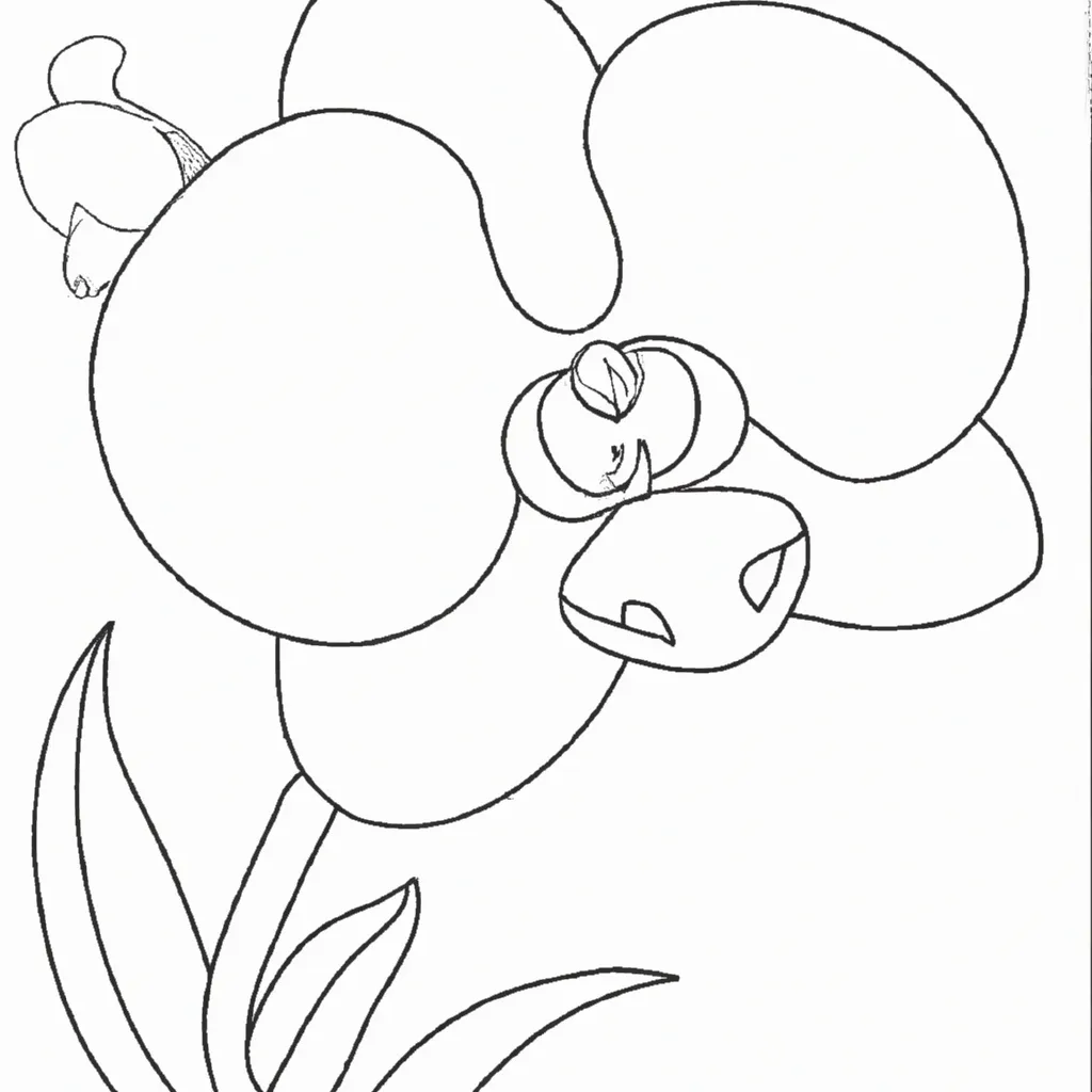 Atividade infantil de desenhos orquidea