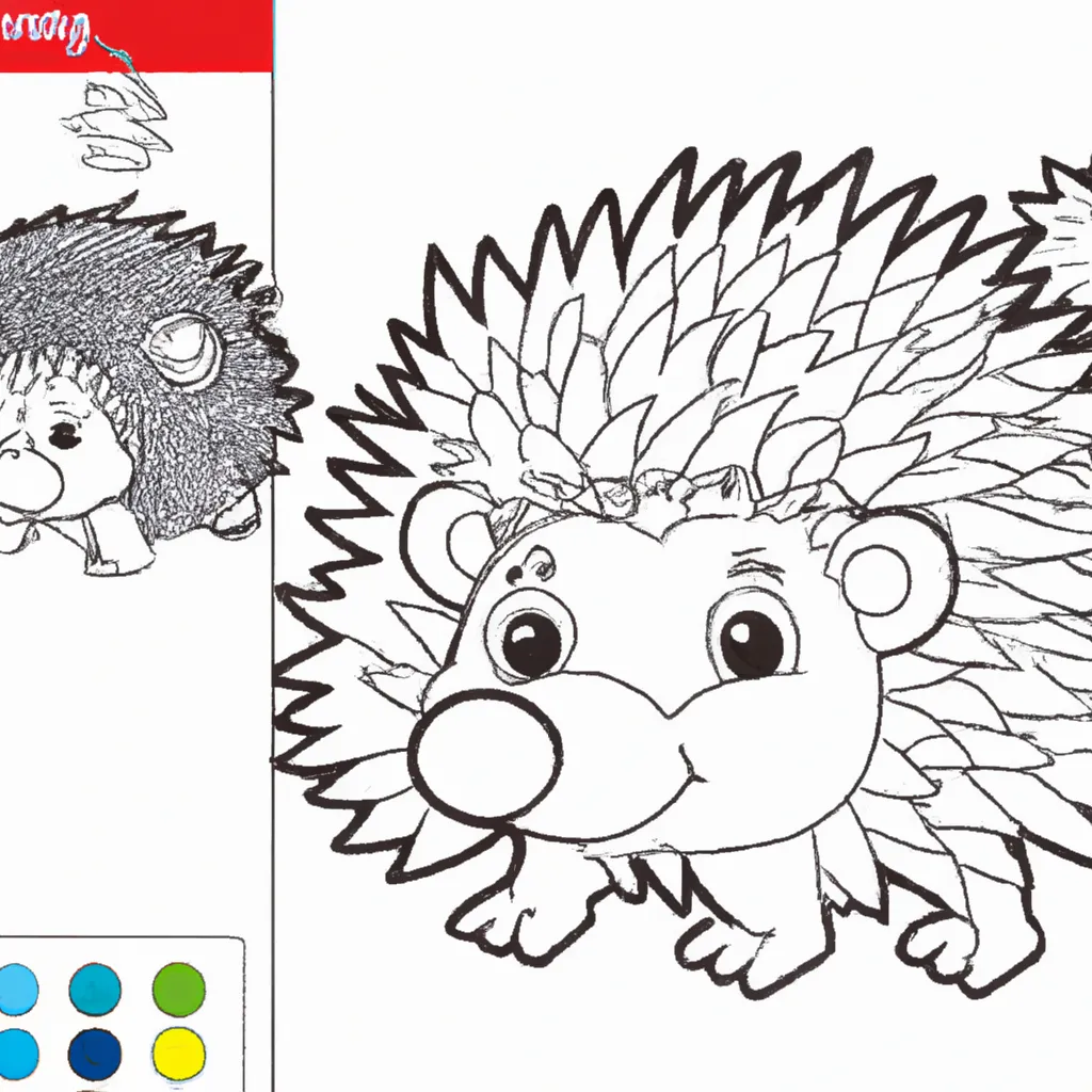 Atividade infantil de desenhos ourico fofos