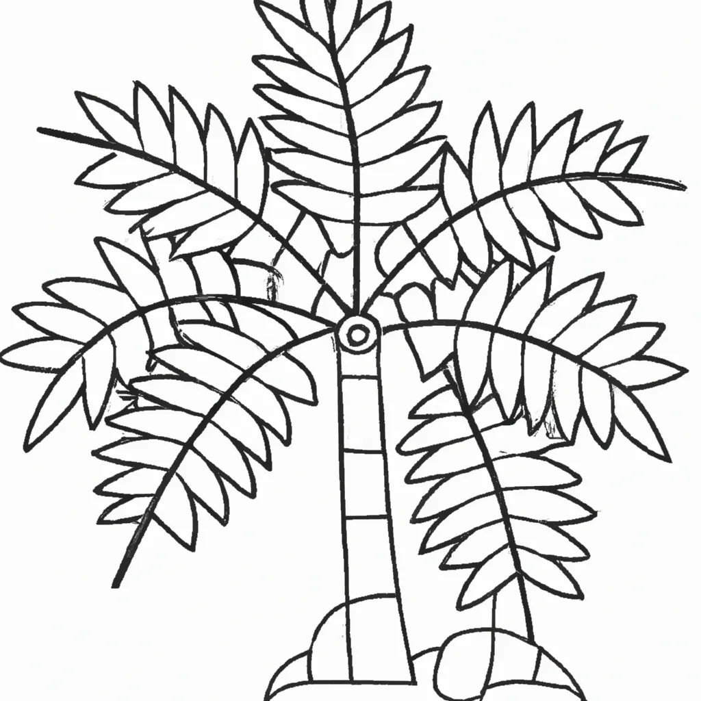 Atividade infantil de desenhos palmeira
