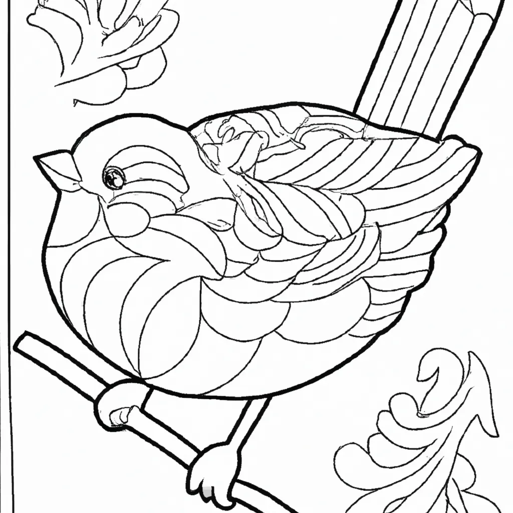 Atividade infantil de desenhos passaros