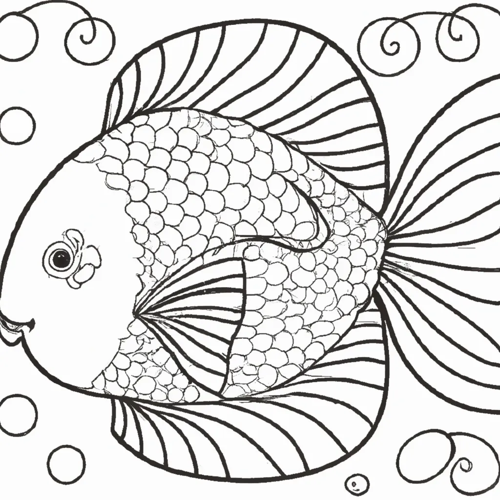 Atividade infantil de desenhos peixe lua