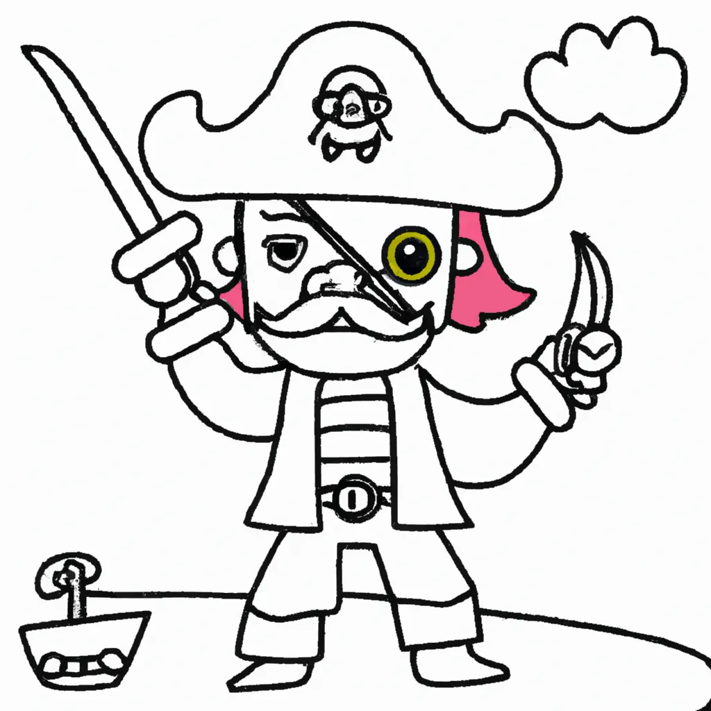 Atividade infantil de desenhos pirata
