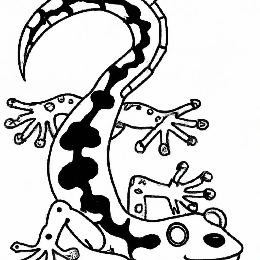 Atividade infantil de desenhos salamandra