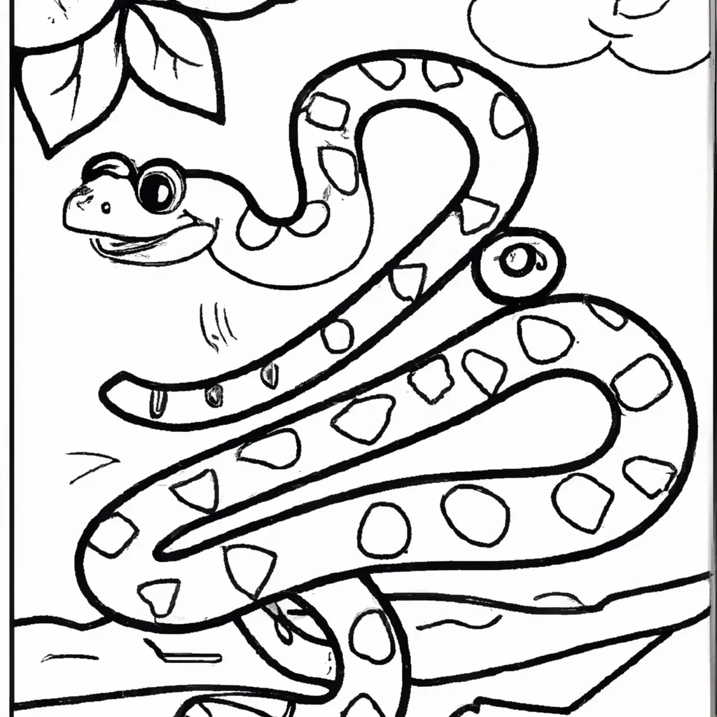 Atividade infantil de desenhos serpente