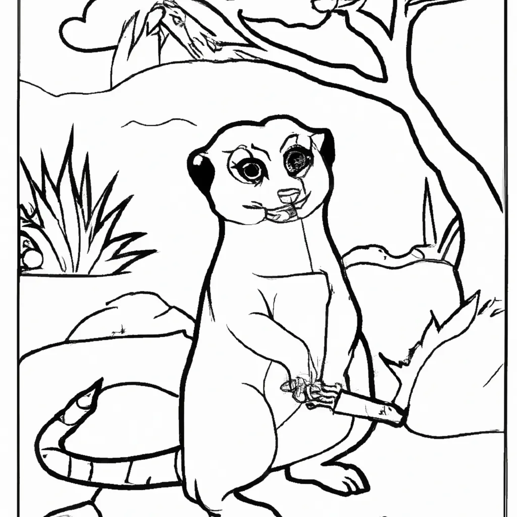 Atividade infantil de desenhos suricato