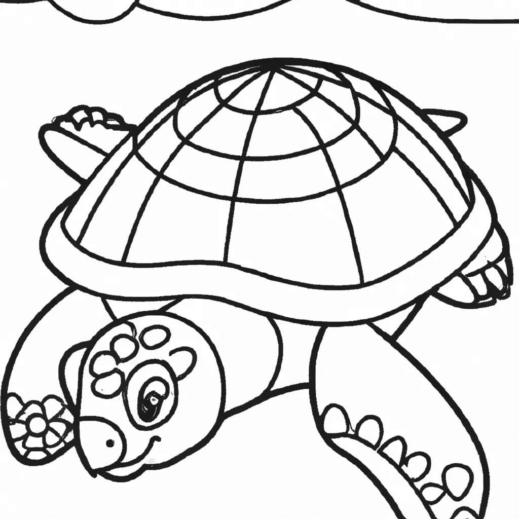 Atividade infantil de desenhos tartaruga infantis