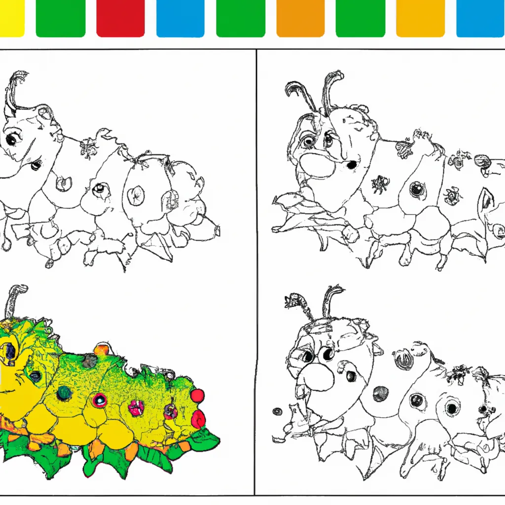 Atividade infantil de desenhos taturana