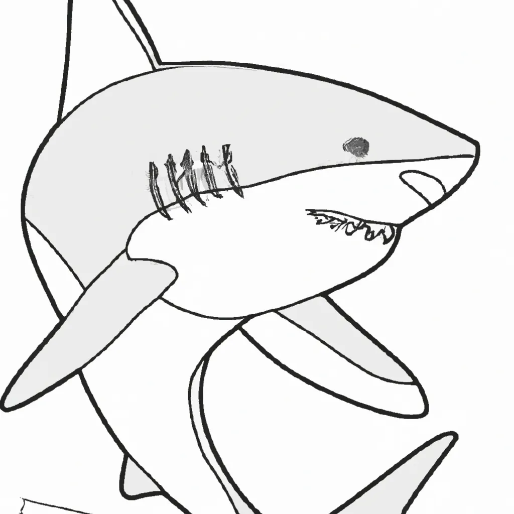 Atividade infantil de desenhos tubarao