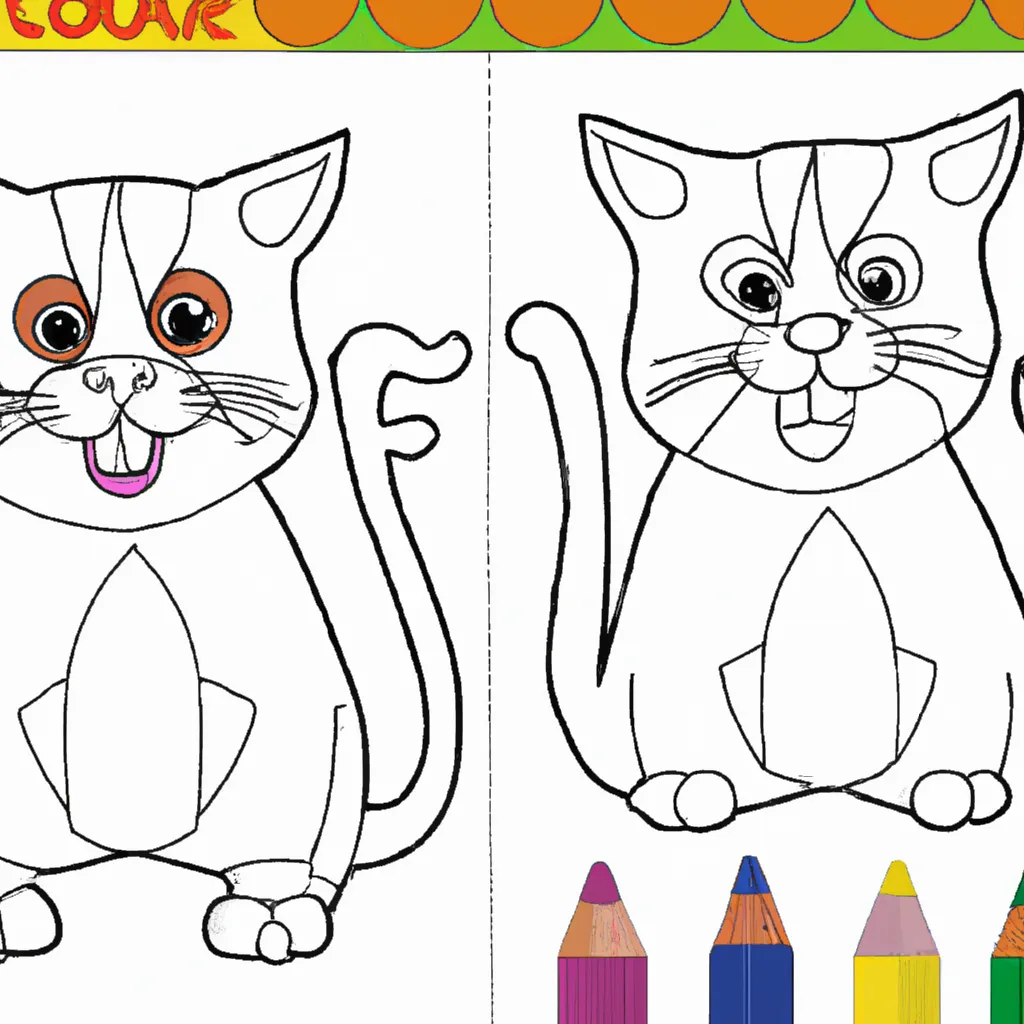 Atividade infantil de desenhos unha gato