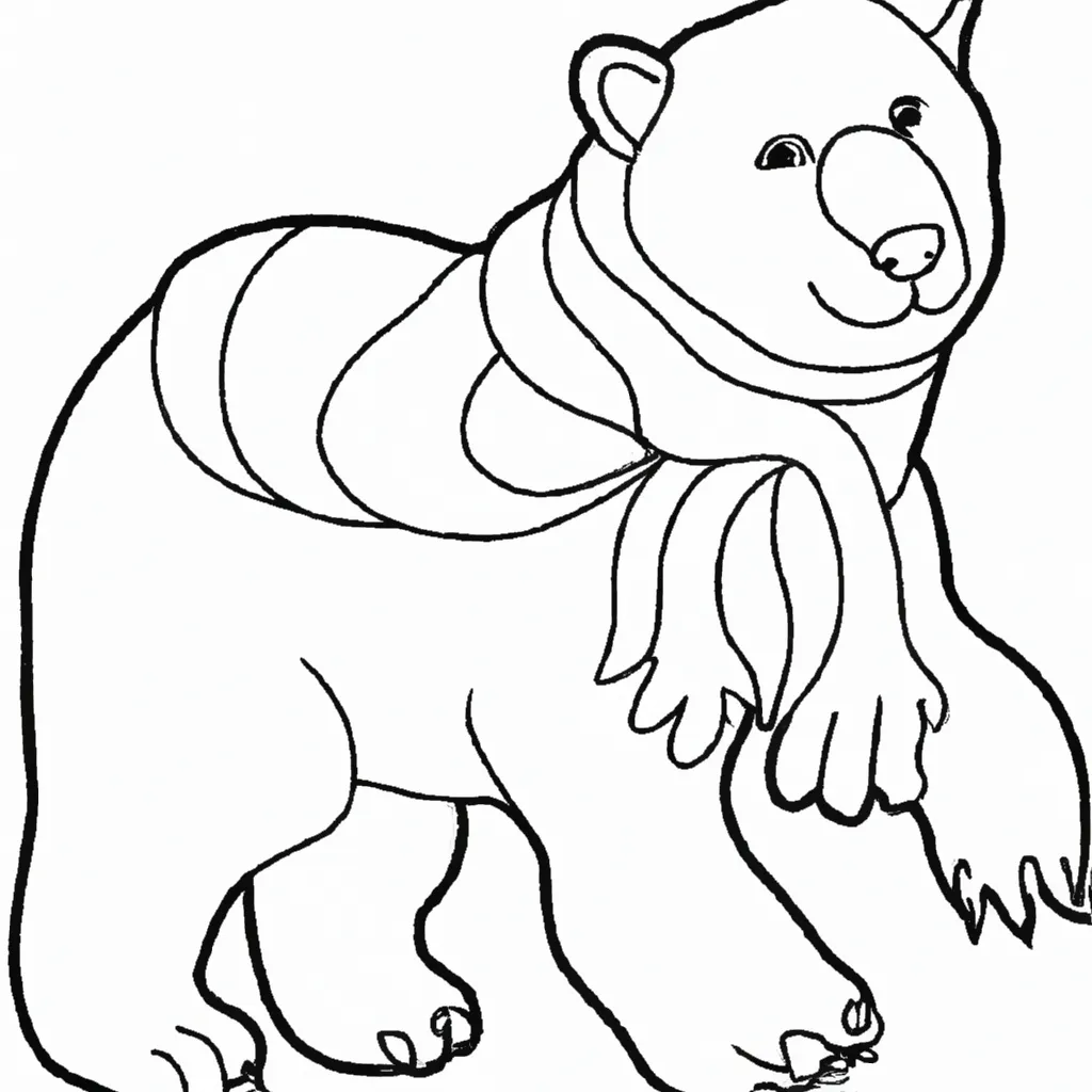 Atividade infantil de desenhos urso polar