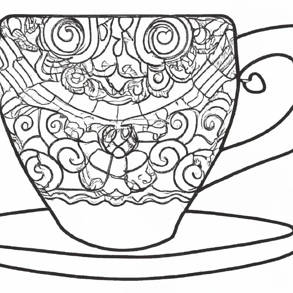 Atividade infantil de desenhos xicara criativos