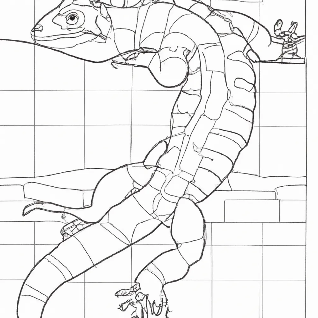 Atividade infantil de lagarto desenho arte criativa divertido