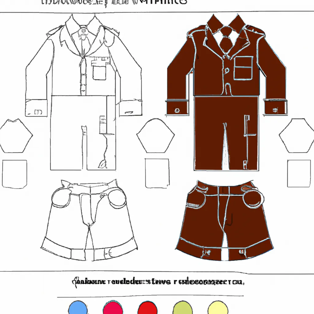 Atividade infantil de uniformes desenhos criacao moda tecnica