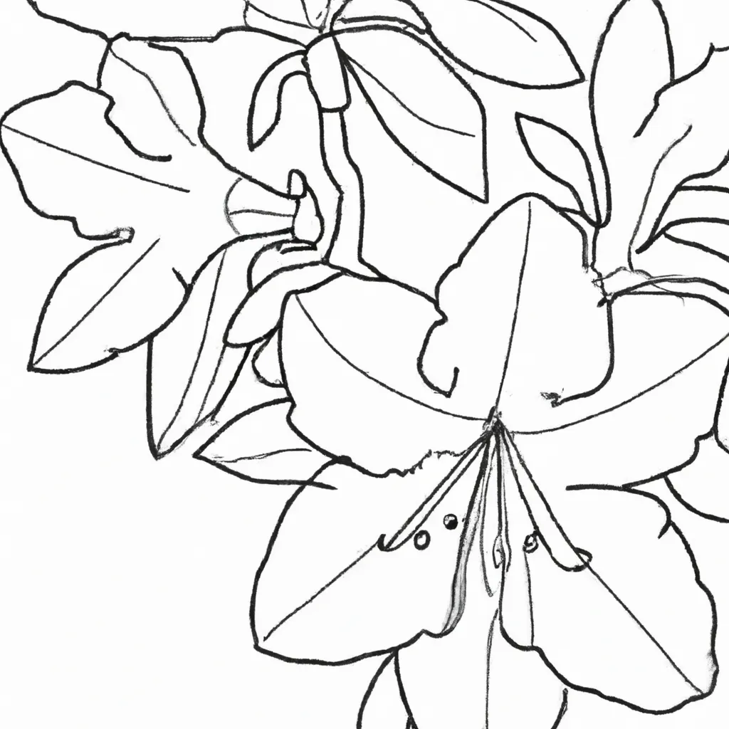 Desenho desenho azaleia flor arte bela