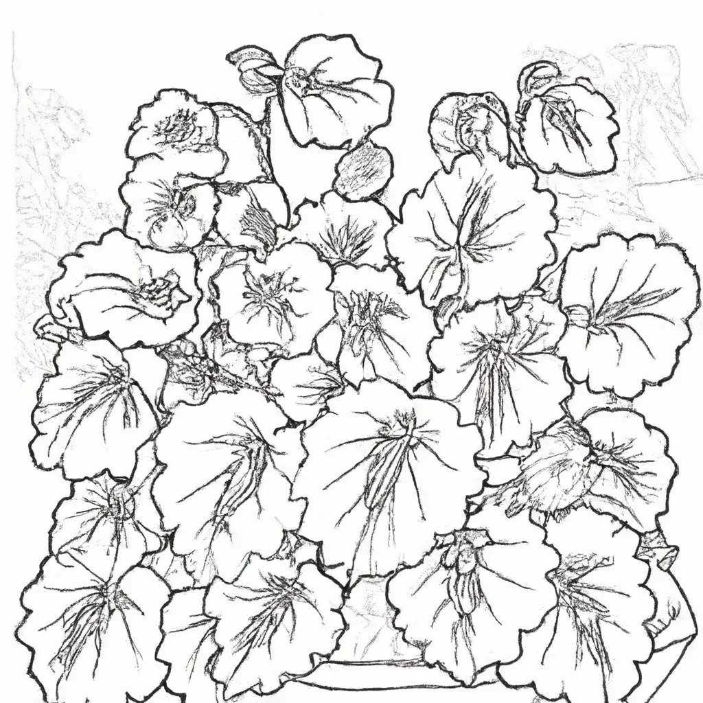 Desenho desenho begonia flor colorida bonita