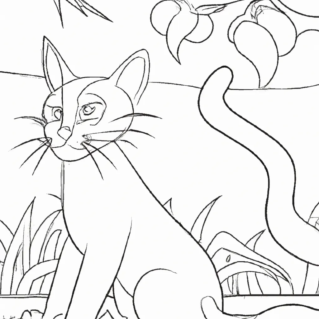 Desenho desenho gato campo