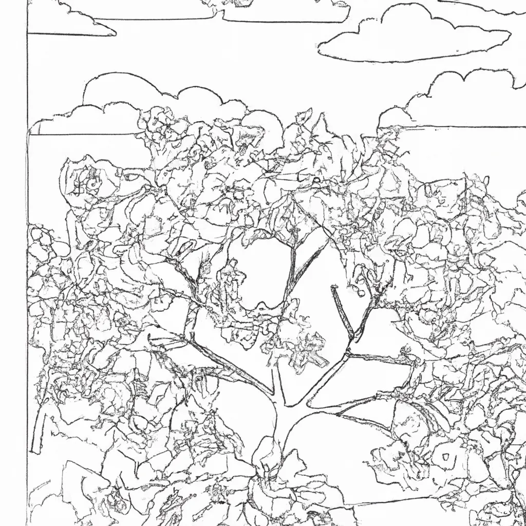 Desenho desenho ipe arvore flor brasil