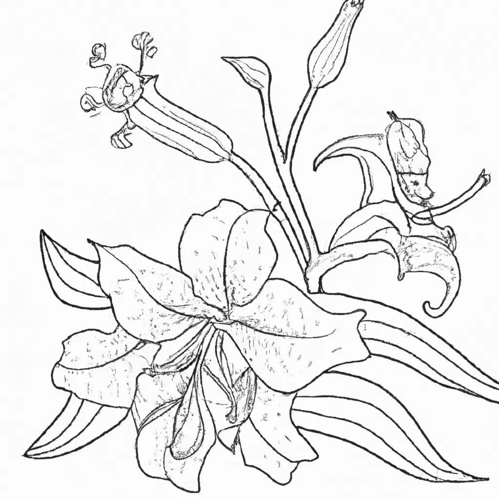 Desenho desenho lirio flor arte bela