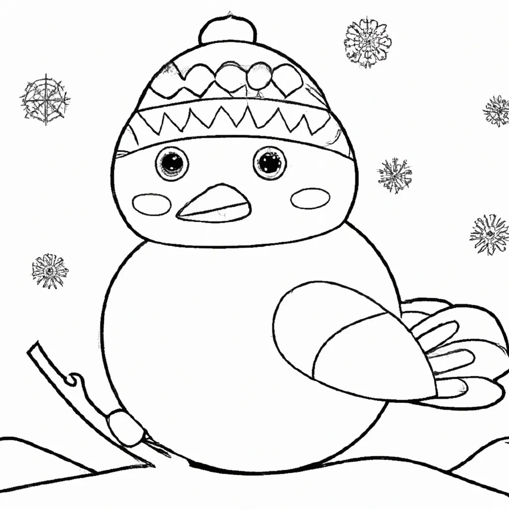 Desenho desenhos passaro neve