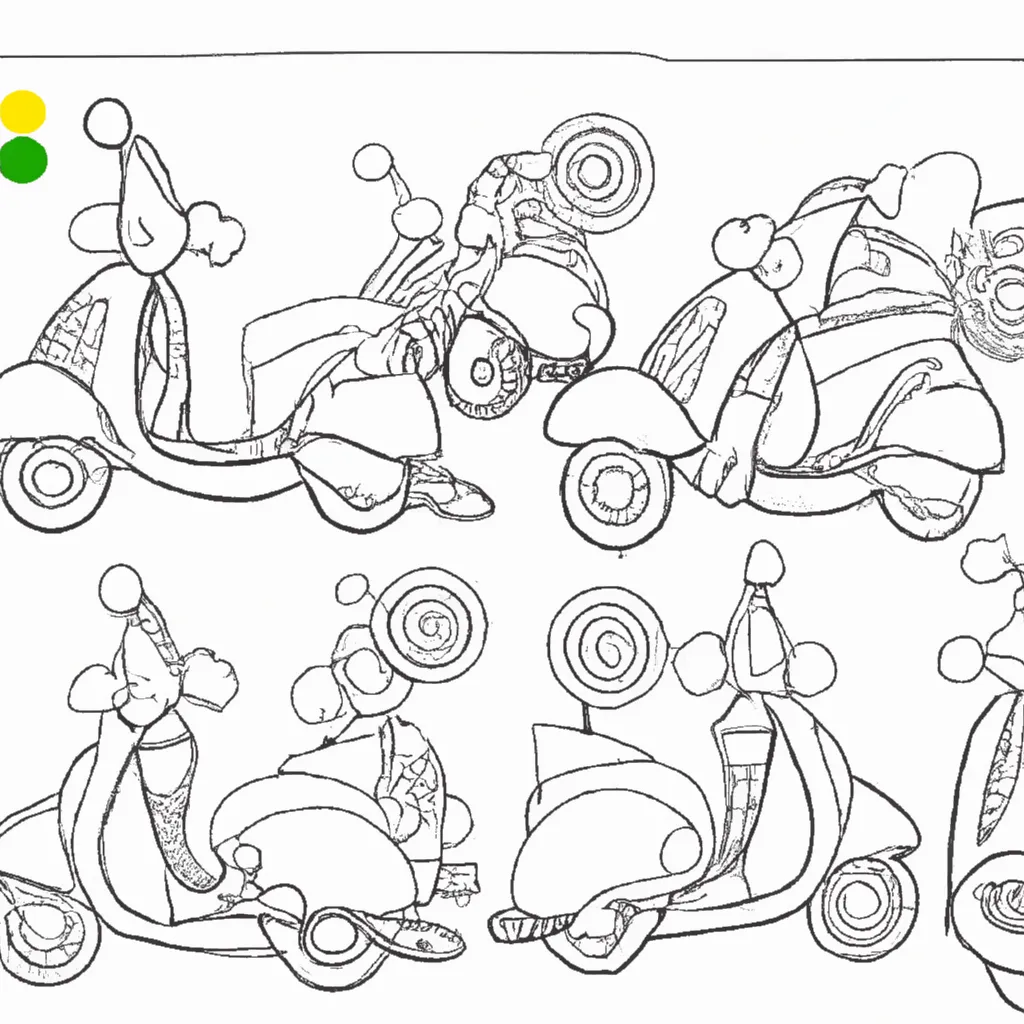 Desenho desenhos vespas arte motociclos