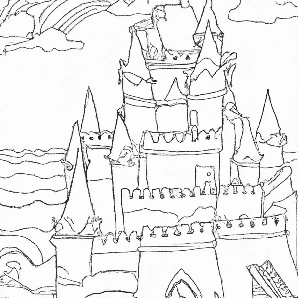 Desenho para colorir desenhar castelo areia