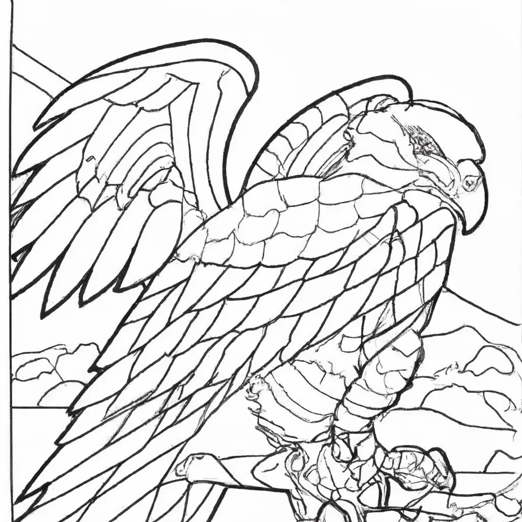 Desenho para colorir desenho aguia mar ilustracao aquatica
