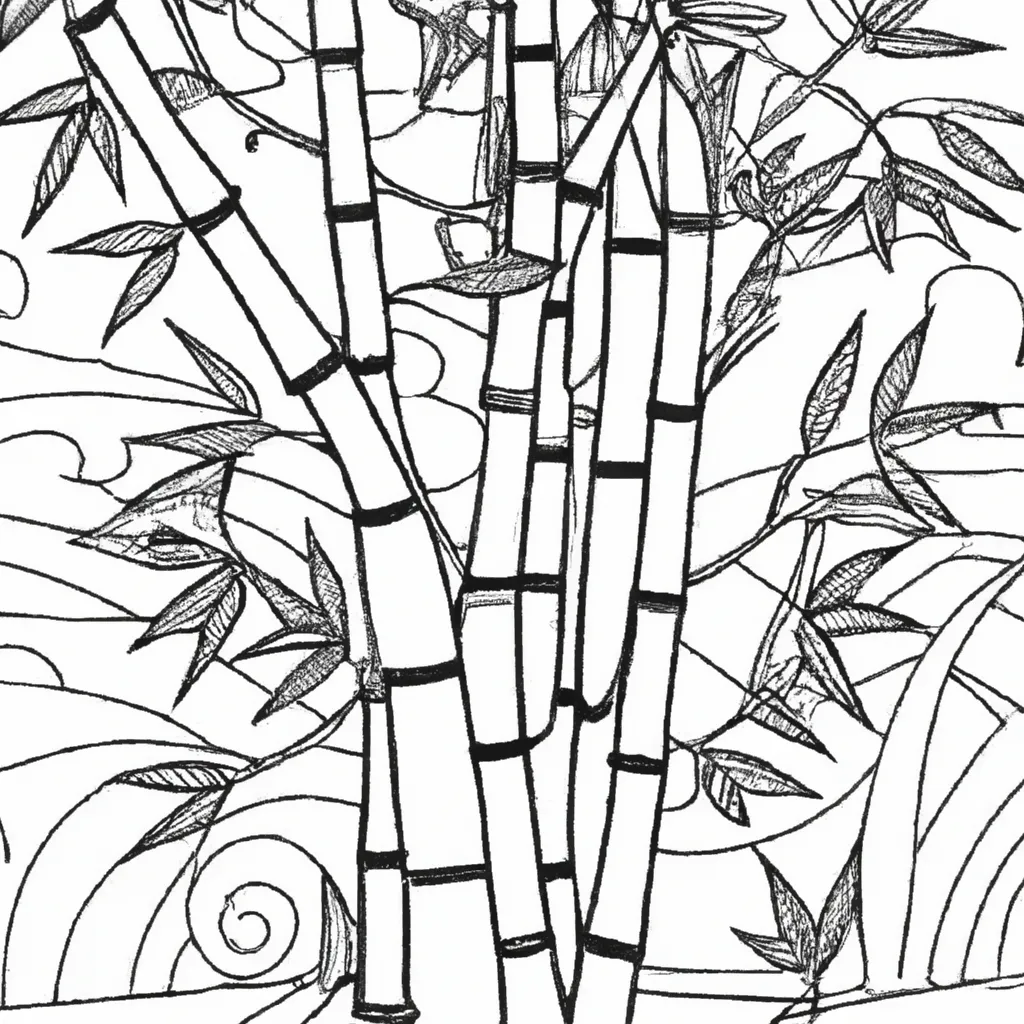 Desenho para colorir desenho arvore bambu