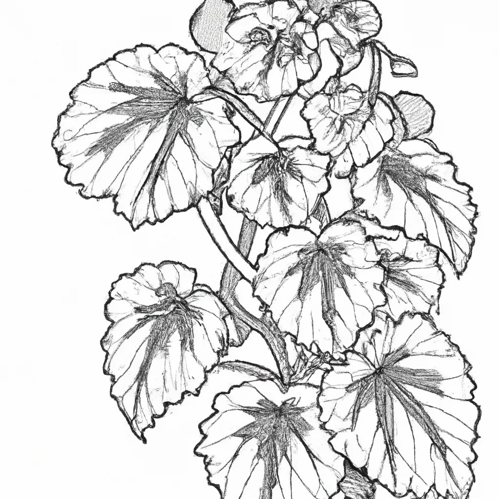 Desenho para colorir desenho begonia flor colorida bonita